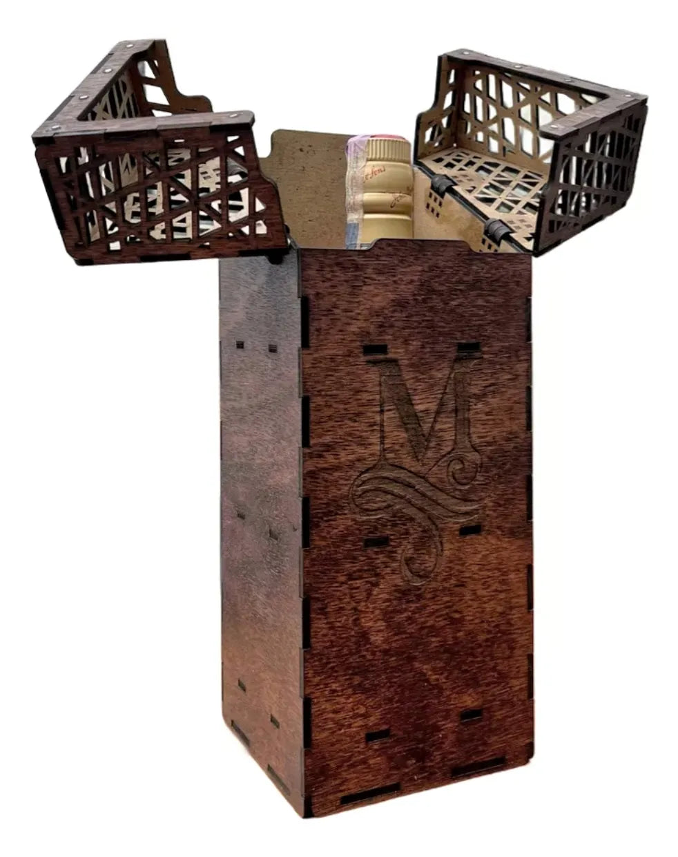 Caja de madera para licor con tapa 