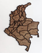 Mapa Colombia dividido por departamentos para decorar 