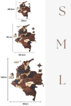 Mapa COLOMBIA Madera 3D - Decoración Pared