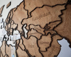 Mapa en madera de asia para agregar fotos