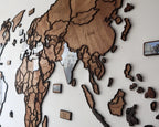mapa del mundo con foto de viaje por asia